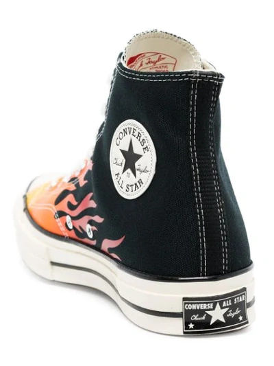 Converse Archive Prints Remixed Chuck 70 Hi Flame Print Sneakers In Black