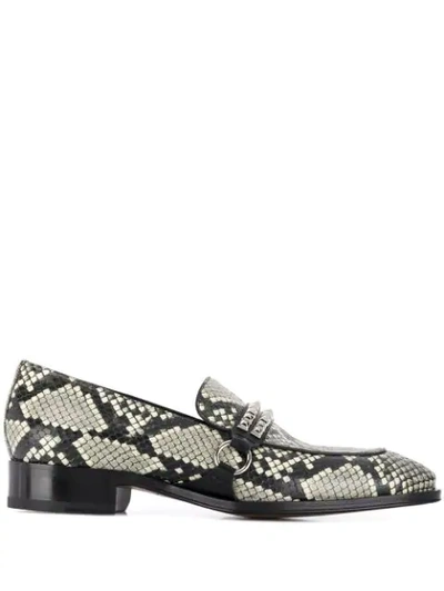 Shop Giuseppe Zanotti Angeles Reptile Loafers In Black