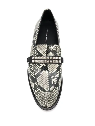 Shop Giuseppe Zanotti Angeles Reptile Loafers In Black