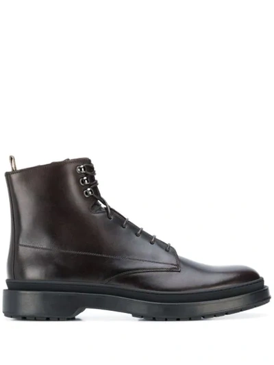 Analgésico Caramelo desastre Hugo Boss Leather Ankle Boots In Brown | ModeSens