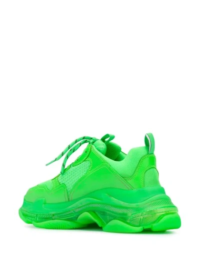 Shop Balenciaga Triple S Sneakers In 3801 Fluo Green