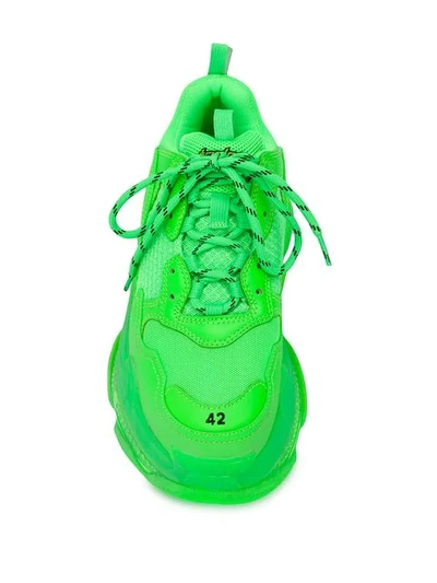 Shop Balenciaga Triple S Sneakers In 3801 Fluo Green