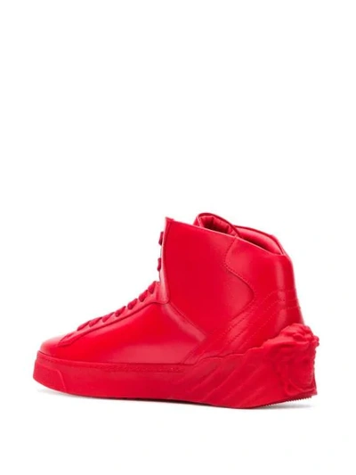 Shop Versace Sculpted Medusa Sneakers In Red