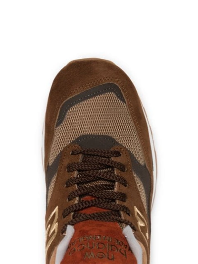 Shop New Balance Brown And Green Msx90bg Leather And Suede Sneakers