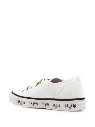 Shop Lanvin Logo Print Low Top Sneakers In White