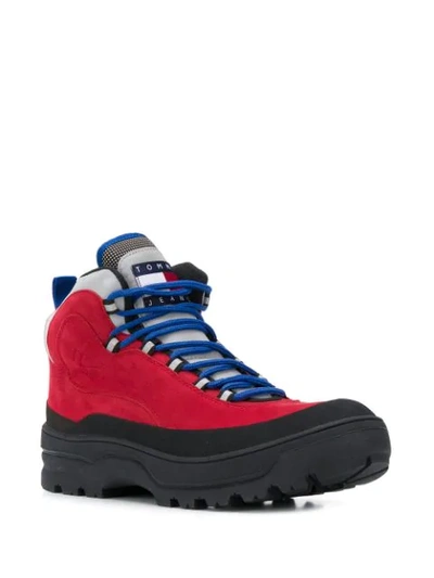 Shop Tommy Jeans Expedition Boots In Red