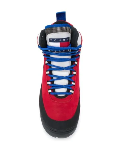 Shop Tommy Jeans Expedition Boots In Red