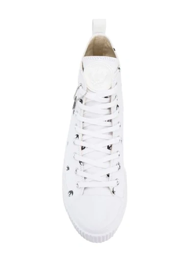 Shop Mcq By Alexander Mcqueen Hi-top Swallow Chrislo Sneakers In White