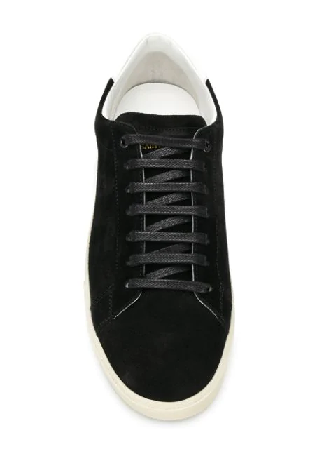 Saint Laurent Sl/06 Court Classic Leather-Trimmed Suede Sneakers ...