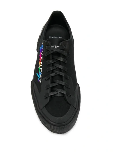 Shop Givenchy Embroidered Logo Sneakers In Black