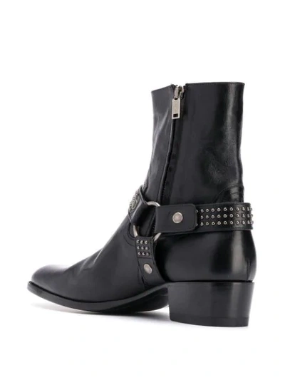 Shop Saint Laurent Wyatt Leather 40mm Ankle Boots In Black