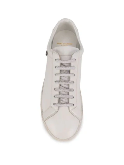 Shop Saint Laurent Andy Embellished Sneakers In White