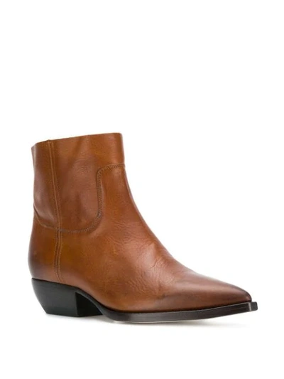 Shop Saint Laurent Theo Boots In Brown