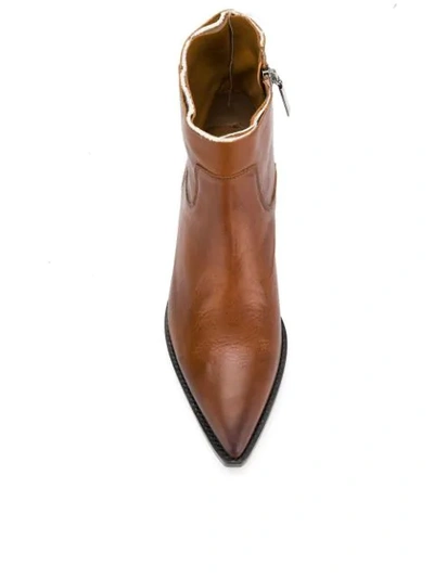 Shop Saint Laurent Theo Boots In Brown
