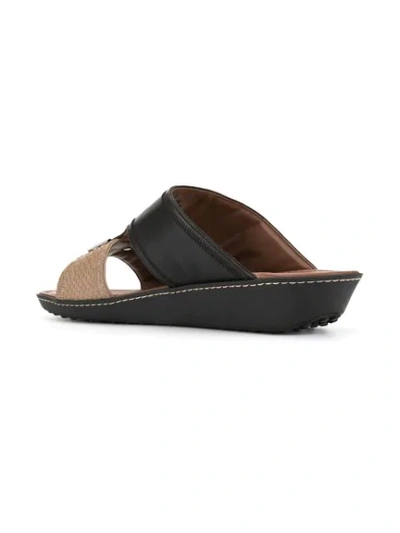 Shop Tod's Contrast Open-toe Sandals In Black