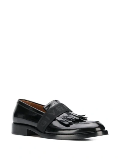 Shop Givenchy Fringed Loafers In Black