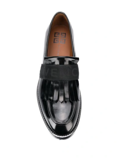 Shop Givenchy Fringed Loafers In Black