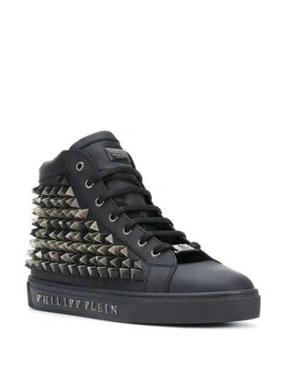 Shop Philipp Plein Studded Hi-top Sneakers In Black