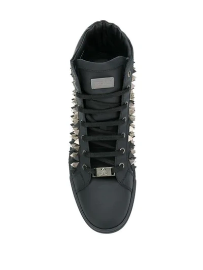 Shop Philipp Plein Studded Hi-top Sneakers In Black
