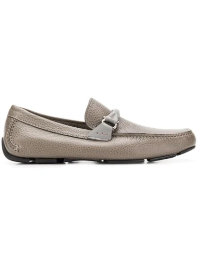 Shop Ferragamo Salvatore  Gancio Detail Loafers - Grey