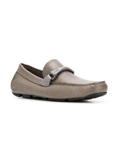 Shop Ferragamo Salvatore  Gancio Detail Loafers - Grey