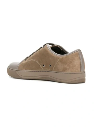 Shop Lanvin Toe Capped Sneakers In Brown