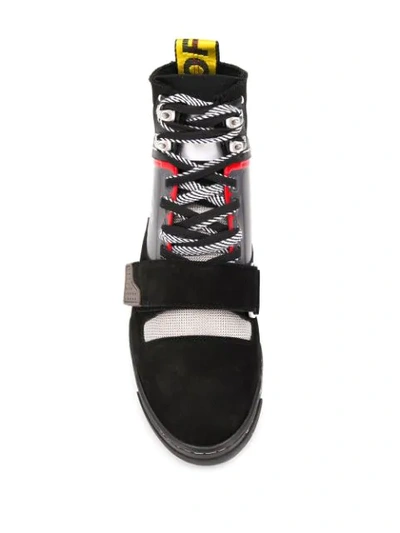 Shop Off-white Panelled Arrows Logo Sneakers In Black