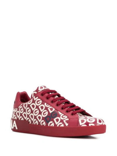 Shop Dolce & Gabbana Dg Logo Portofino Sneakers In Red