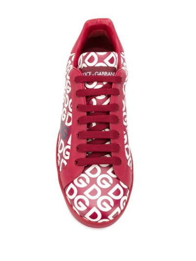 Shop Dolce & Gabbana Dg Logo Portofino Sneakers In Red