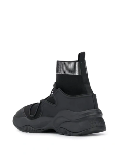 Shop Versace Jeans Couture Ankle Sock Sneakers In Black