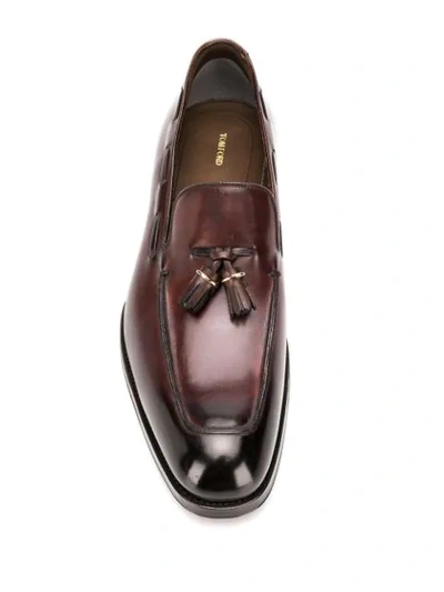 Shop Tom Ford Tassel Detailed Loafers In Tek Teak