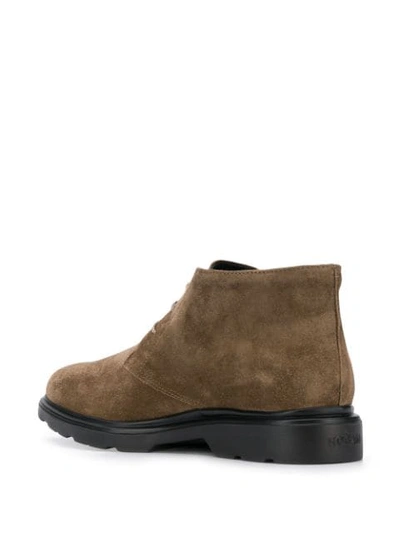 Shop Hogan Classic Lace-up Boots In Brown