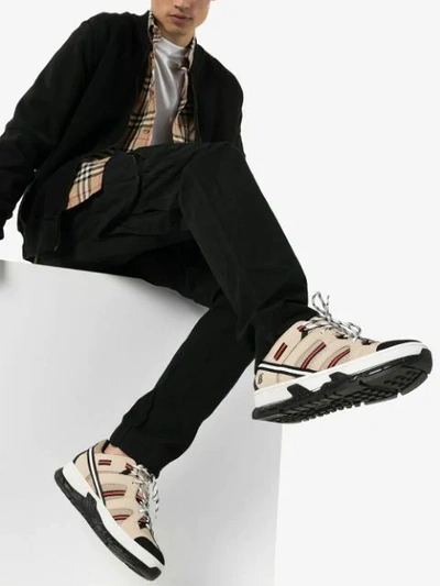 Shop Burberry Union Sneakers In Neutrals