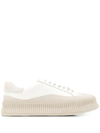 Shop Jil Sander Chunky Sole Sneakers In White