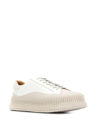 Shop Jil Sander Chunky Sole Sneakers In White