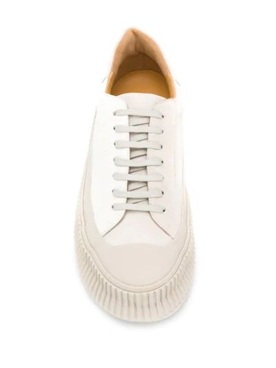 Shop Jil Sander Chunky Sole Sneakers In White