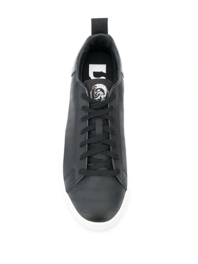 Shop Diesel Perforated Sneakers In Black