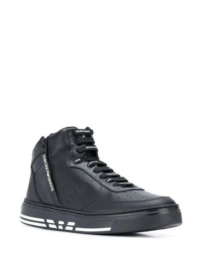 Shop Emporio Armani High-top-sneakers In Black