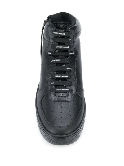 Shop Emporio Armani High-top-sneakers In Black