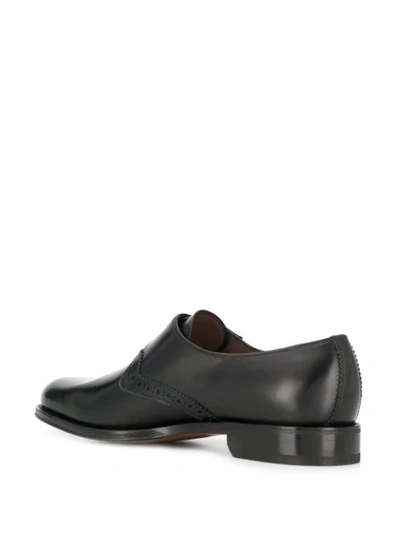 Shop Ferragamo Monk Strap Shoes In Black