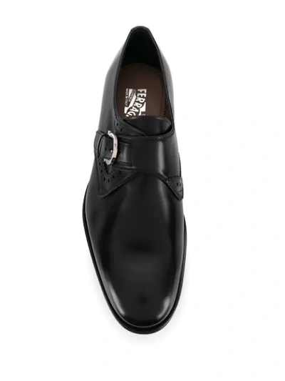 Shop Ferragamo Monk Strap Shoes In Black