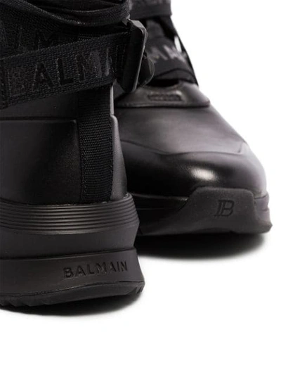 Shop Balmain B-troop High-top Sneakers In Black