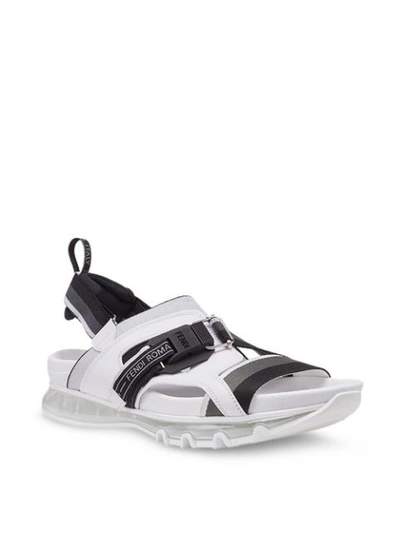 Shop Fendi Tpu Sandals In White