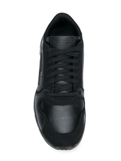 Shop Neil Barrett Ridged Logo Sneakers In Black