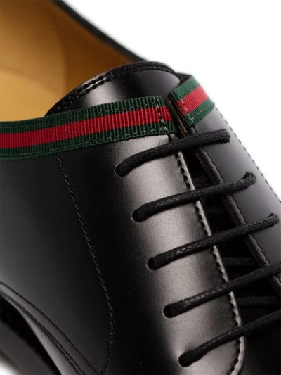 Shop Gucci Beyond Web-trimmed Derby Shoes In Black