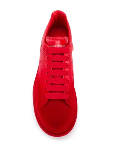 Alexander McQueen Red Velvet Spray Oversized Sneakers for Men