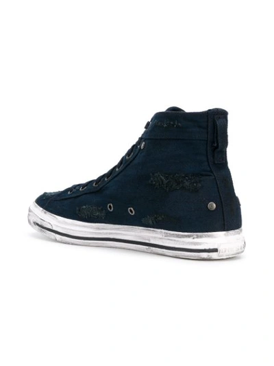 Shop Diesel Exposure High Top Sneakers In Blue