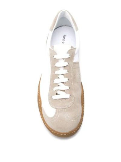 Acne Studios Lars Bi-colour Low-top Nylon And Suede Trainers In White |  ModeSens