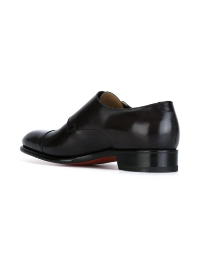 Shop Santoni Classic Monk Shoes - Black