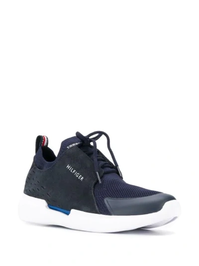 Shop Tommy Hilfiger Suede Panel Trainers In Blue